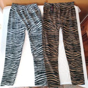 2 JIUYU Womens Zebra-like Print Leggings